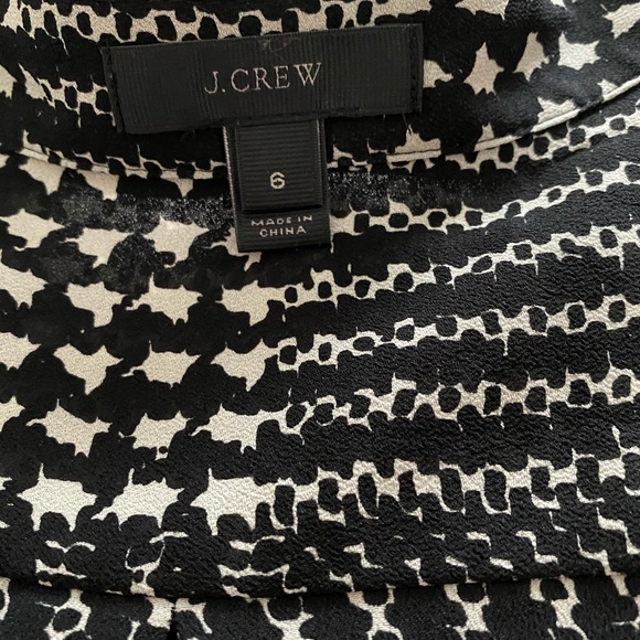 J.Crew  White & Black Print Blouse. - Picture 4 of 6